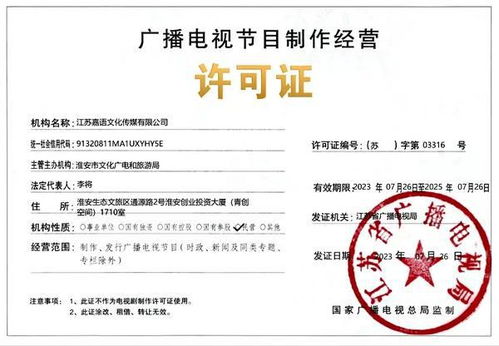 淮安城市網(wǎng)喜獲廣播電視節(jié)目制作經(jīng)營(yíng)許可證，開啟內(nèi)容創(chuàng)作新篇章